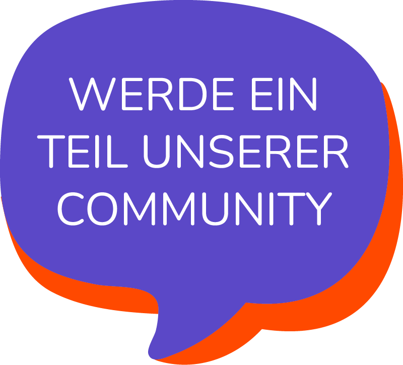 Sprechblase: Werde ein Teil unserer Community